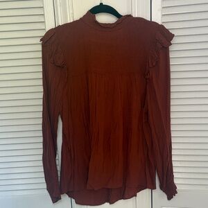 Knox Rose Rust Ruffle Blouse